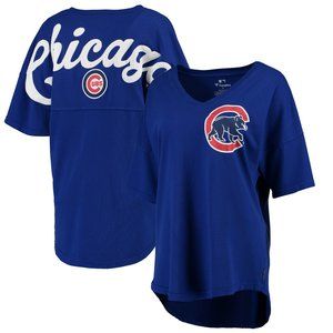 Too Cute! New Chicago Cubs Women's Oversized Jersey V-Neck T-Shirt  S177